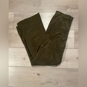 Olive Green Vintage Women’s Suede Pants - size small